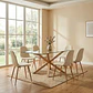 Comedor Asgard rectangular vidrio 140x80 cm con 4 Sillas Spoon Terciopelo - Miniatura 3