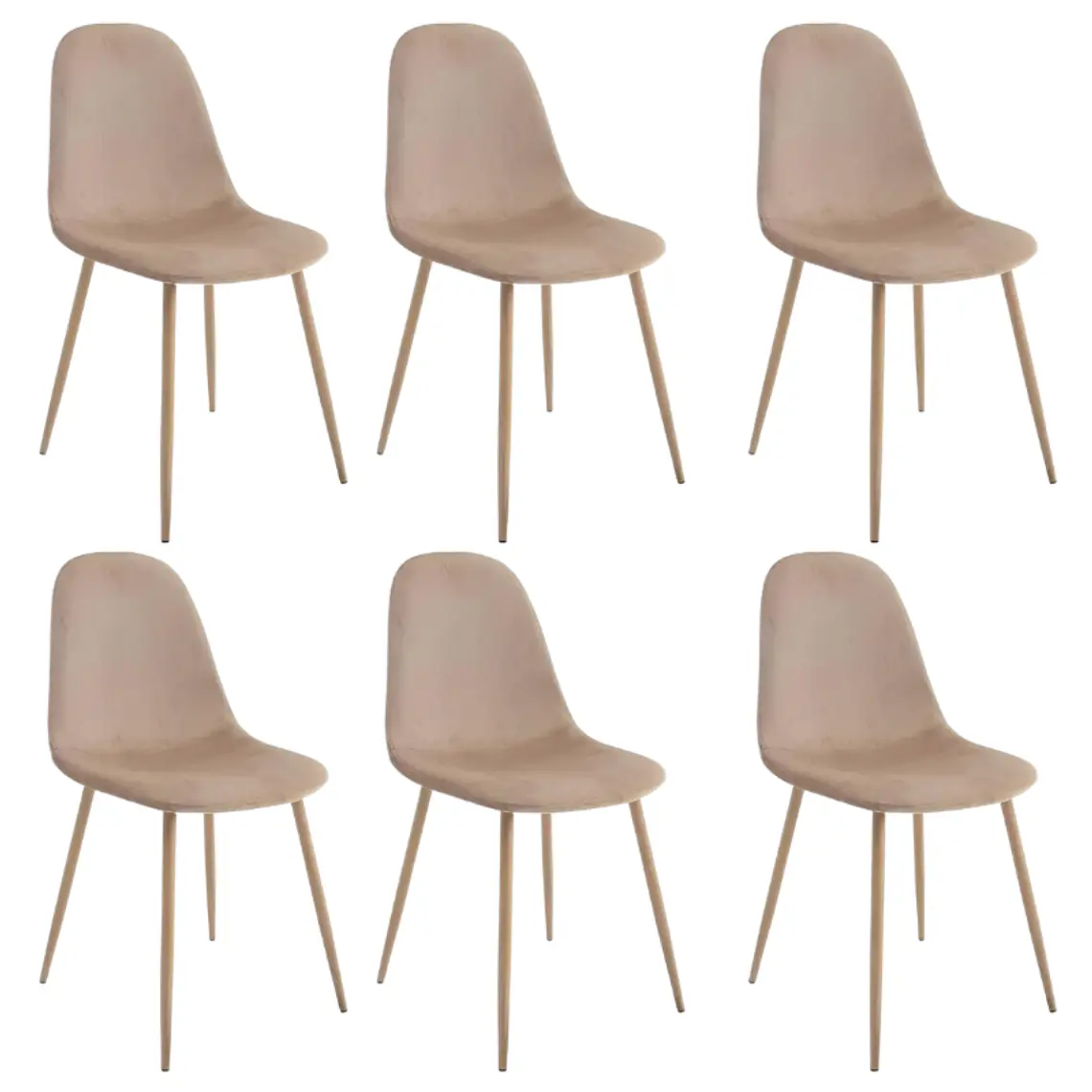 Comedor Asgard rectangular vidrio 140x80 cm con 4 Sillas Spoon Terciopelo 5