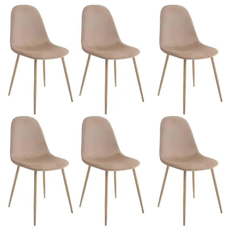 Comedor Asgard rectangular vidrio 140x80 cm con 4 Sillas Spoon Terciopelo 5