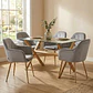 Comedor Medlock Munich rectangular vidrio 140x90 cm con 4 Sillas Diamond Gold - Miniatura 1