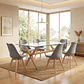 Comedor Medlock Estocolmo rectangular vidrio 140x90 cm con 6 Sillas Tulip - Miniatura 2