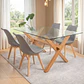 Comedor Medlock Estocolmo rectangular vidrio 130x80 cm con 4 Sillas Tulip - Miniatura 2