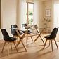 Comedor Medlock Estocolmo rectangular vidrio 130x80 cm con 4 Sillas Tulip - Miniatura 4
