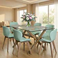 Comedor Mesa Medlock rectangular vidrio 140x90 cm con 6 Sillas Mariposas Rubik Wood - Miniatura 10