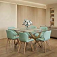 Comedor Mesa Medlock rectangular vidrio 120x80 cm con 6 Sillas Mariposas Rubik Wood - Miniatura 2
