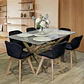 Comedor Mesa Medlock rectangular vidrio 130x80 cm con 6 Sillas Radar Velvet - Miniatura 1