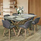 Comedor Mesa Medlock rectangular vidrio 130x80 cm con 6 Sillas Radar Velvet - Miniatura 2
