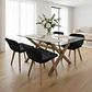 Comedor Mesa Medlock rectangular vidrio 130x80 cm con 4 Sillas Radar Velvet - Miniatura 3