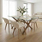 Comedor Mesa Medlock rectangular vidrio 130x80 cm con 4 Sillas Radar Velvet - Miniatura 4