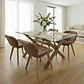 Comedor Mesa Medlock rectangular vidrio 140x90 cm con 4 Sillas Mariposas Rubik Wood Velvet - Miniatura 6