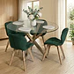 Comedor Mesa Asgard redondo vidrio 120 cm con 4 Sillas Mariposas Rubik Wood Velvet - Miniatura 3