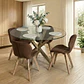 Comedor Mesa Asgard redondo vidrio 100 cm con 4 Sillas Mariposas Rubik Wood Velvet - Miniatura 4