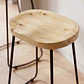 Taburete Piso Bar Industrial Robust Metal - Madera - Miniatura 2