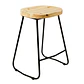 Taburete Piso Bar Industrial Robust Metal - Madera - Miniatura 3