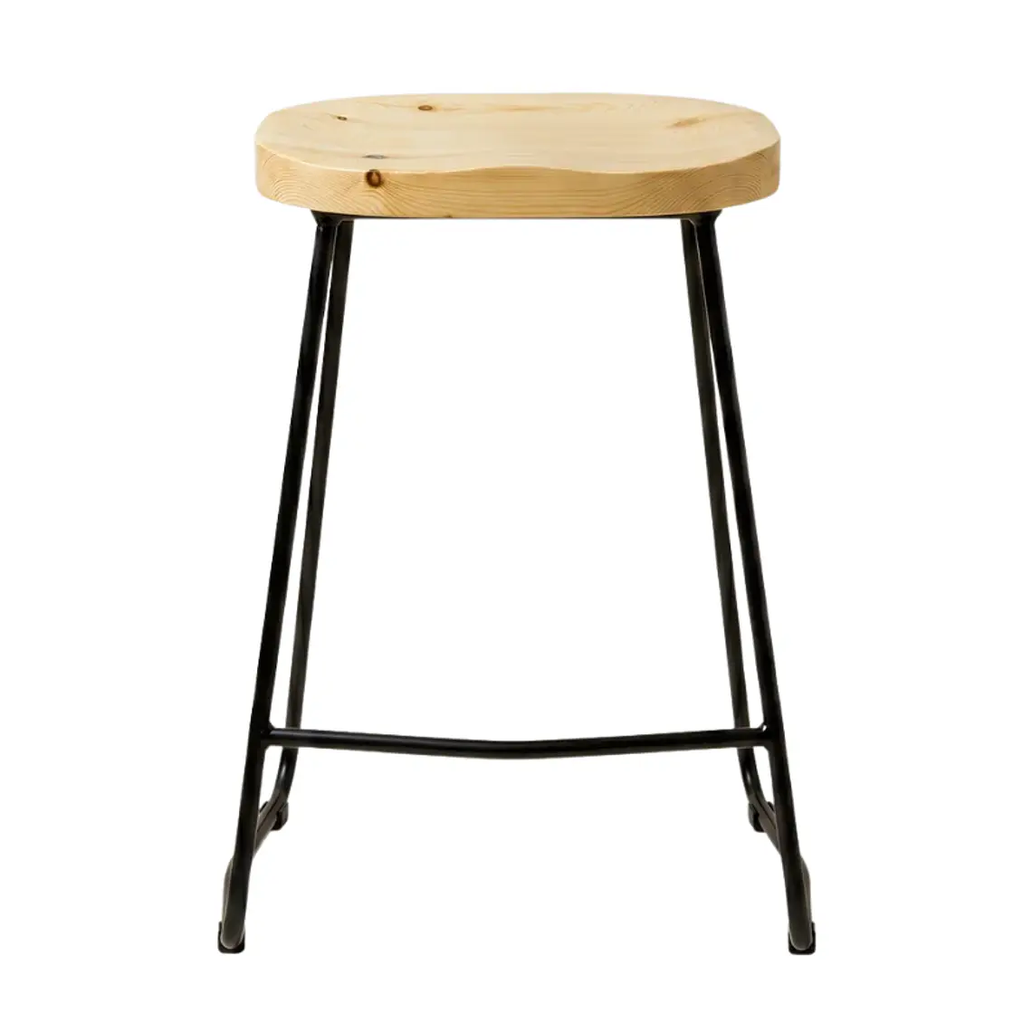 Taburete Piso Bar Industrial Robust Metal - Madera 5