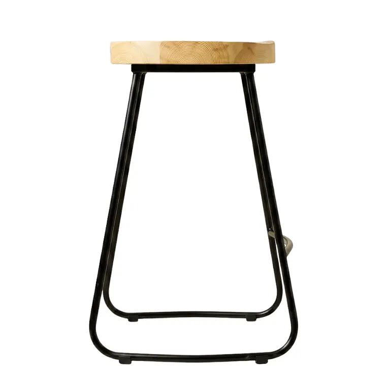 Pack 4 Taburetes Pisos Bar Industrial Robust Metal - Madera 8