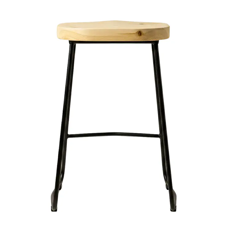 Pack 4 Taburetes Pisos Bar Industrial Robust Metal - Madera 7