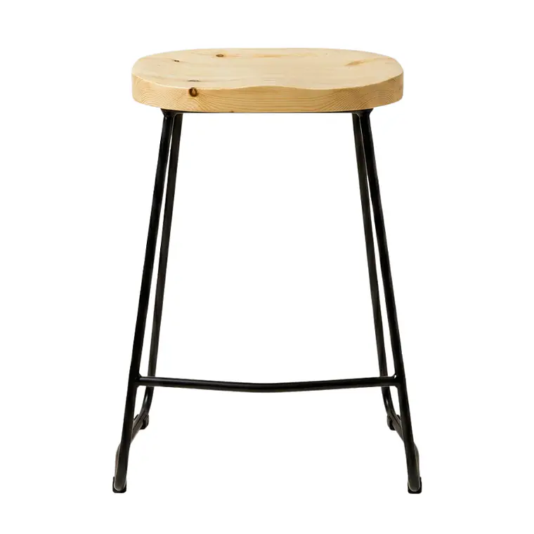 Pack 4 Taburetes Pisos Bar Industrial Robust Metal - Madera 6