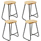 Pack 4 Taburetes Pisos Bar Industrial Robust Metal - Madera - Miniatura 1
