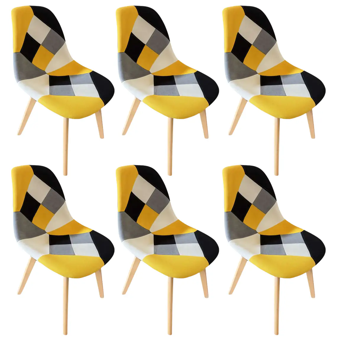 Pack 6 Sillas Patchwork Wood 8