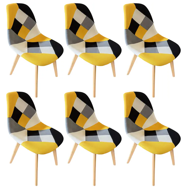 Pack 6 Sillas Patchwork Wood 8