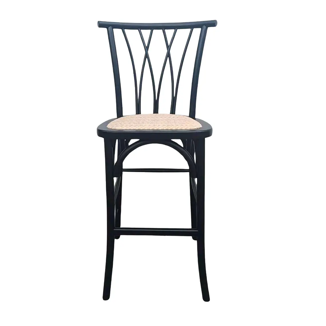 Taburete Piso Bar Alpes Madera Rattan 66 cm  3