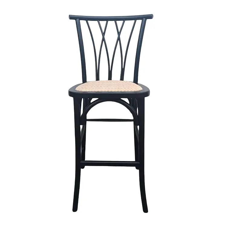 Taburete Piso Bar Alpes Madera Rattan 66 cm  3