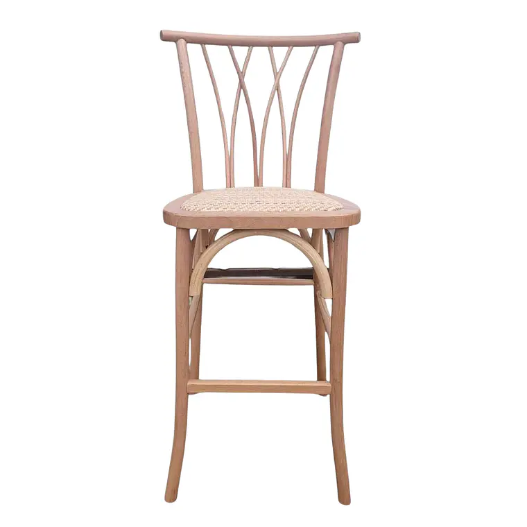 Taburete Piso Bar Alpes Madera Rattan 66 cm  5