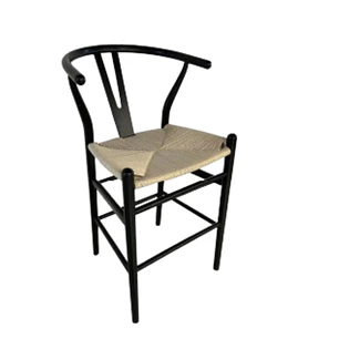 Taburete Wishbone Madera e Hilo de Cuerda 65 cm 