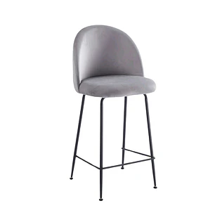 Taburete Piso Bar Breda Black Velvet 66 cm