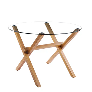 Mesa redonda Medlock vidrio 120 cm