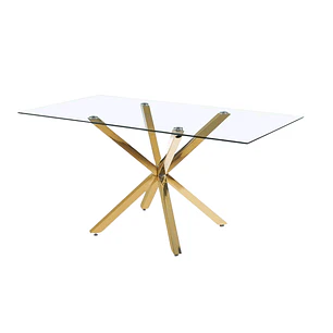 Mesa Asgard Gold rectangular vidrio 160x90 cm
