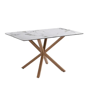 Mesa Asgard Stone Wood rectangular 180x100 cm | Efecto Mármol