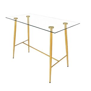 Mesa Bar Alta Gold vidrio 120x60 cm