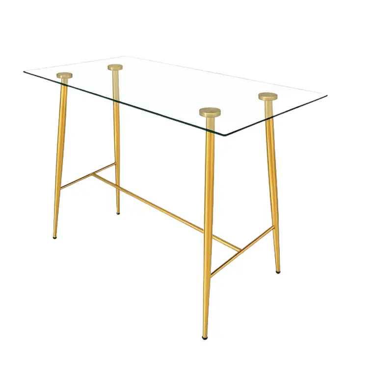 Mesa Bar Alta Gold vidrio 120x60 cm 1