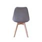 Comedor Mesa Eames redondo vidrio 80 cm con 4 Sillas Tulip Lino  - Miniatura 6