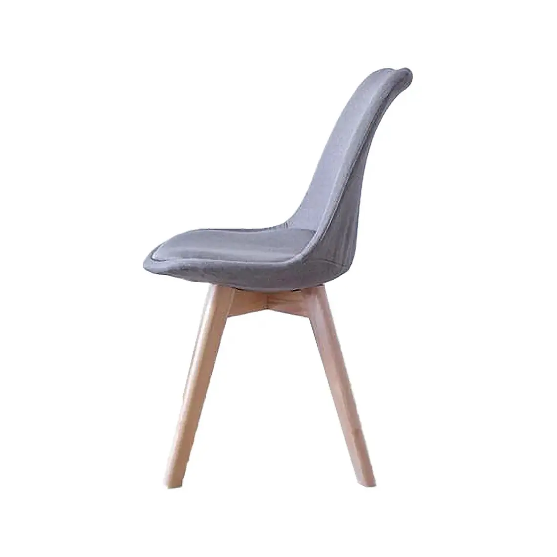 Comedor Mesa Eames redondo vidrio 80 cm con 4 Sillas Tulip Lino  7