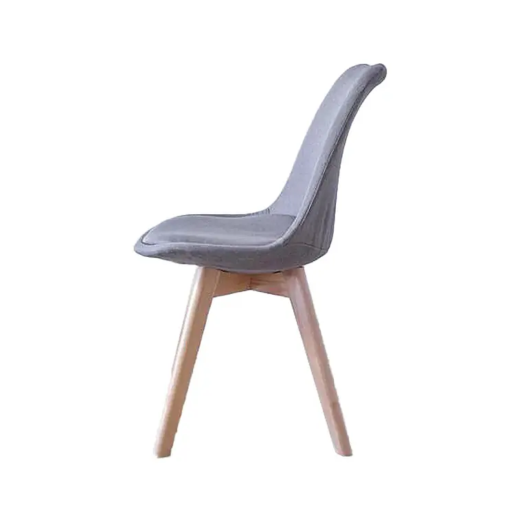 Comedor Mesa Eames redondo vidrio 80 cm con 4 Sillas Tulip Lino  7