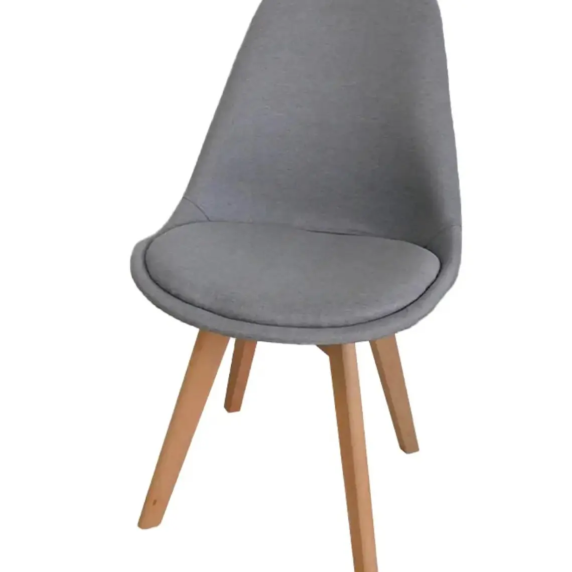 Comedor Mesa Eames redondo vidrio 80 cm con 4 Sillas Tulip Lino  5