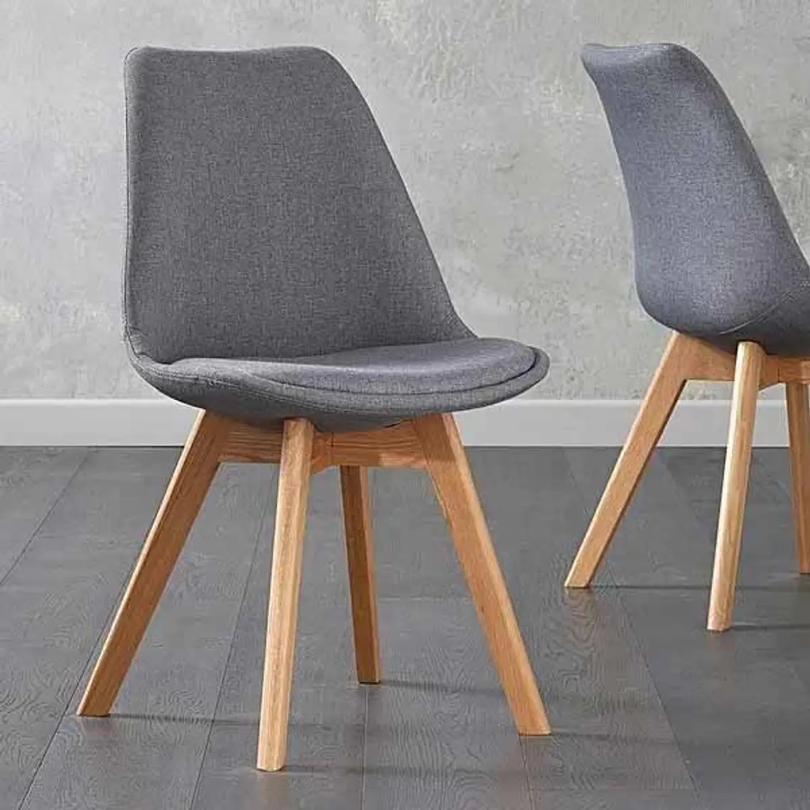 Comedor Mesa Eames redondo vidrio 80 cm con 4 Sillas Tulip Lino  3
