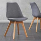 Comedor Mesa Eames redondo vidrio 80 cm con 4 Sillas Tulip Lino  - Miniatura 3