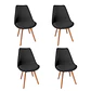 Comedor Mesa Eames redondo vidrio 80 cm con 4 Sillas Tulip Lino  - Miniatura 8