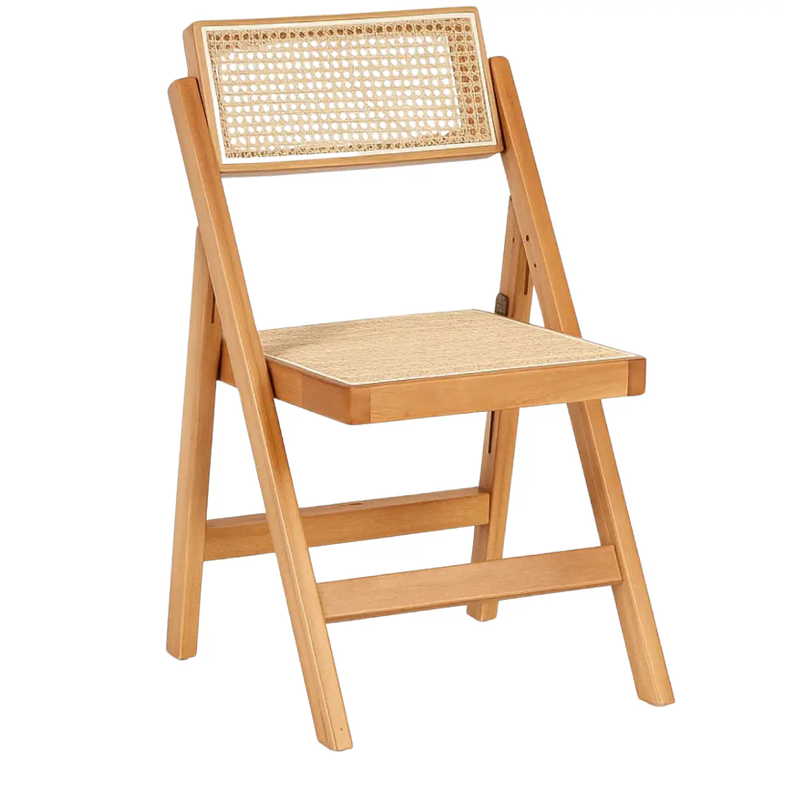 Silla Chandan Plegable - Madera y Rattan Natural 1