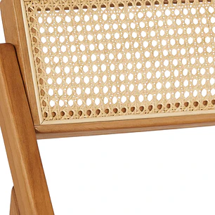 Silla Chandan Plegable - Madera y Rattan Natural