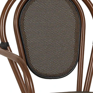 Silla Artemis Parisina Rattan con reposabrazos - Café Oscuro