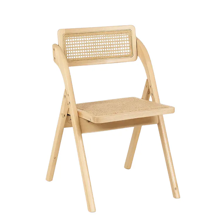 Silla Amber Plegable - Madera y Rattan Natural 1