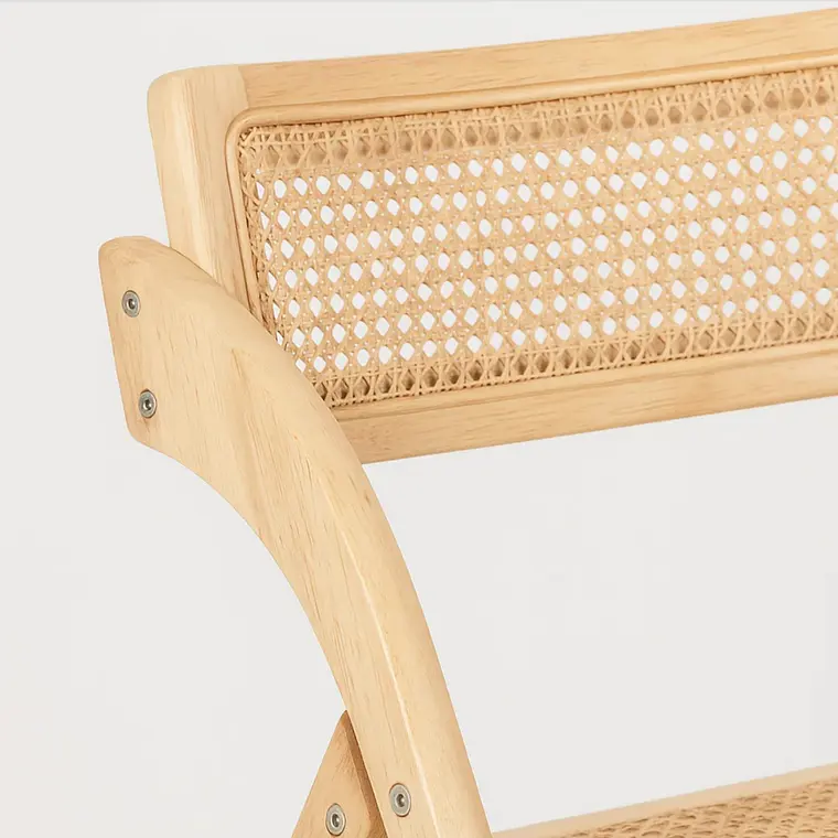 Silla Amber Plegable - Madera y Rattan Natural 2