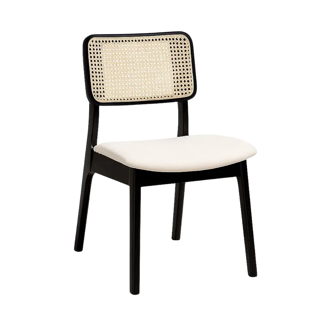 Silla Evolet acolchada - Madera y Rattan  1