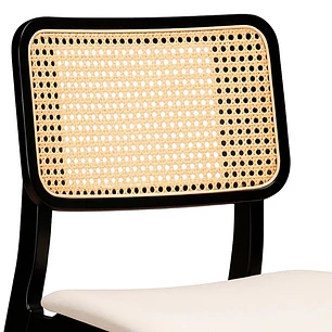 Silla Evolet acolchada - Madera y Rattan 