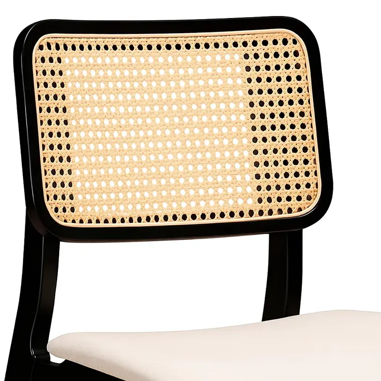 Silla Evolet acolchada - Madera y Rattan  2